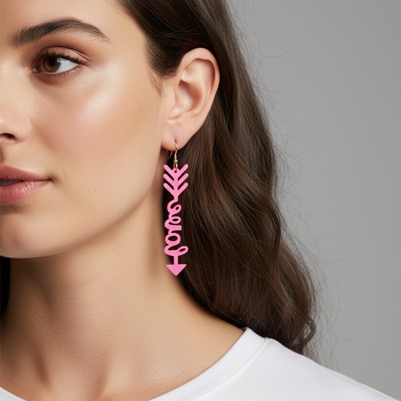 Jewelry - ❤️Pink Arrow Love Dangle Earrings
